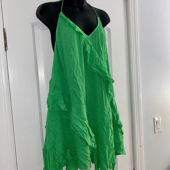 Free People Sunlit Green Backless Halter Dress - Picture 4 of 11